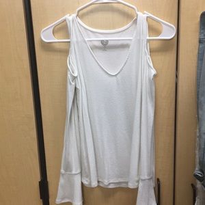 Cold shoulder bell sleeve top